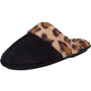 Jessica Simpson leopard & Black slippers size L
